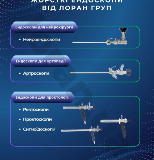 Жорсткі ендоскопи для різних медичних напрямків